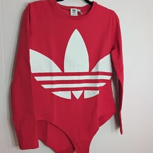 Adidas Red Long Sleeve Bodysuit